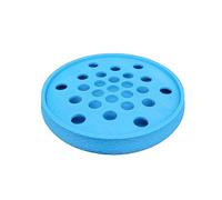 Porte-Savon écologique Rond en matière biosourcée, fabriqué artisanalement en France avec Une Grille Amovible imprimée en 3D pour Un Nettoyage Facile (Bleu)