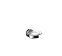 Porte-savon rond emco, plat en verre cristal, 433000100, Couleur: chrome