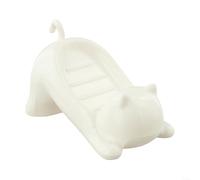 Porte-savon en ABS style chat avec capacité de drainage et design antidérapant pour salle de bain, évier, douche, comptoir de cuisine