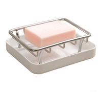 Porte-savon en acier inoxydable avec support supérieur ventilé et plateau inférieur pour rangement de cuisine et salle de bain