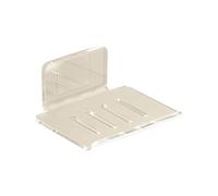 Porte-savon en acrylique transparent avec base ventilée qui n'endommage pas les designs pour un séchage rapide et un montage mural sécurisé sans percer les organisateurs de salle de bain