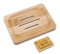 Porte Savon en Bambou Naturel - Support pour Salle de Bain, Repose Savon Solide, Éponges et Plus - 11 * 8cm