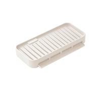 Porte-Savon en Barre Plateau Silicone Égouttant Rangement pour Éponge De | Support Savon Déco Salle De Bain Maison évier appartement hôtel camping-car restaurant Blanc Grand