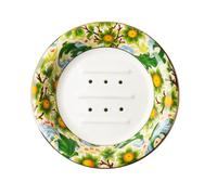 Porte-savon en céramique fait à la main avec motif floral peint à la main et trous d'évacuation d'eau pour la cuisine et la salle de bain