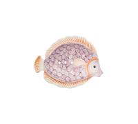Porte-savon en céramique fait à la main en forme de poisson avec trous pour drainage, 16,3 x 12,5 x 2,4 cm