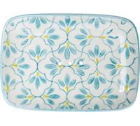 Porte-savon en céramique - Floral blanc/bleu/jaune