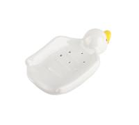 Porte-Savon en Forme de Canard Mignon, Auto-drainant, Multifonctionnel, Animal de Dessin animé, Plateau à Savon pour Salle de Bains et Cuisine en céramique