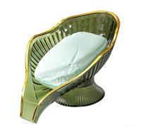 Porte-savon en forme de feuille avec plateau de vidange pour salle de bain, boîte à savon antidérapant en transparent, orange, vert - Plateau à savon en PET (vert)