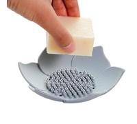 Porte-savon en forme de fleur de lotus - Porte-savon antidérapant avec drainage, porte-savon en silicone, porte-savon décoratif en silicone pour douche, salle de bain, évier