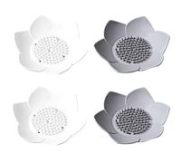 Porte-Savon en Forme De Fleur, Porte-Savon Créatif, Porte-Savon en Silicone, Porte-Savon De Vidange Domestique, Accessoires De Salle De Bain 4 Pièces