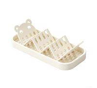 Porte-savon en forme de W avec drain pour comptoir de salle de bain conçu pour un placement stable du savon et de l'éponge (blanc)
