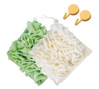 Porte-savon en Luffa Lavable, Luffa Lavable en Machine For Savon en Barre, Luffa de Douche Nettoyante Réutilisable For Femmes, Ensemble de Débarbouillettes 2 en 1 For Le Gel Douche et(2pcs n)