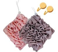 Porte-savon en Luffa Lavable, Luffa Lavable en Machine For Savon en Barre, Luffa de Douche Nettoyante Réutilisable For Femmes, Ensemble de Débarbouillettes 2 en 1 For Le Gel Douche et(2pcs f)