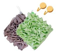 Porte-savon en Luffa Lavable, Luffa Lavable en Machine For Savon en Barre, Luffa de Douche Nettoyante Réutilisable For Femmes, Ensemble de Débarbouillettes 2 en 1 For Le Gel Douche et(2pcs j)