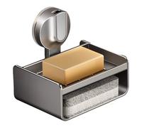 Porte-savon en métal à ventouse solide en acier au carbone pour salle de bain, baignoire, cuisine, évier mural, solution de savon de baignoire