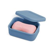 Porte-Savon en Silicone 100% étanche, boîte à Savon de Voyage de Taille Standard pour Un Savon Ordinaire, récipient à Savon en Silicone incassable avec Couche de Drainage pour Salle de Bain, Salle de