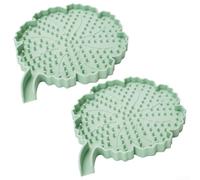 Porte-savon en silicone antidérapant avec drain pour un rangement fiable du savon, design en forme de fleur adapté pour la salle de bain, la cuisine ou les voyages (vert)