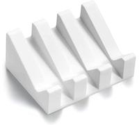 Porte-savon en silicone au design minimaliste, porte-savon pour salle de bain, porte-éponge pour cuisine, porte-savon pour douche (blanc)
