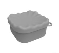 Porte-savon en silicone avec couvercle, 11,7 x 11,7 x 5,8 cm, boîte à savon portable, rangement hygiénique, base stable antidérapante, pour voyage et salle de bain (gris)
