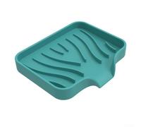 Porte-savon en silicone avec rebord de drainage pour cuisine et salle de bain, plateau de savon auto-drainant pour grand savon pour bar, douche et baignoire (vert)