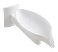 Porte-savon Feuille Réglable Perçage pour Salle de Bain Porte-savon(S White)