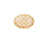 Tranquillo Porte-savon ovale Floral en grès avec imprimé jaune 14 x 9,5 x 2 cm