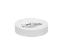 Douceur d'Intérieur, Porte-Savon (Diamètre 11,1 x 2,4 cm) Orbella Blanc/Argent, Céramique Imprimée Argent