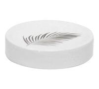 Douceur d'Intérieur, Porte-Savon (Diamètre 11,1 x 2,4 cm) Orbella Blanc/Argent, Céramique Imprimée Argent