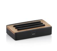 Kela Cube porte-savon sur pied noir-bois 23686