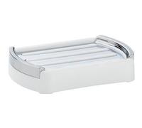 Porte savon - KELA - Marta - En plastique - 12.5x9x2.5cm - Blanc et chrome