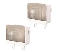 Porte-Savon, Lot de 2 caniveaux muraux à Couches avec Couvercle adhésif Multicolore(Blanco)