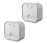 Porte-Savon, Lot de 2 drains muraux avec Couvercle, Blanc et Vert(Blanco)