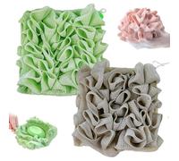 Porte-savon luffa lavable bnmvf - éponge de bain en fibre naturelle 2 en 1 avec cordon de serrage, exfoliation douce pour savon en barre (paquet de 2) (2Pcs-E)