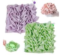 Porte-savon luffa lavable bnmvf - éponge de bain en fibre naturelle 2 en 1 avec cordon de serrage, exfoliation douce pour savon en barre (paquet de 2) (2Pcs-C)