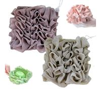 Porte-savon luffa lavable bnmvf - éponge de bain en fibre naturelle 2 en 1 avec cordon de serrage, exfoliation douce pour savon en barre (paquet de 2) (2Pcs-B)