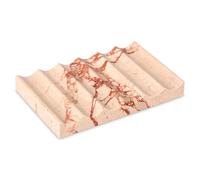 Porte Savon Marbre, Égouttoir Vague, Rectangulaire, Rose | Boite a Savon, Plateaux de Rangement Antidérapants, Pour Cuisine Salle de Bains Douche