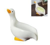 Porte Savon Mignon Canard De Bain, Support Savon Ornements Creatif Ceramique, Non Stagnant Porte-Savon Vidangeable (Blanc)
