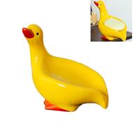 Porte Savon Mignon Canard Salle De Bain, Support Savon Ornements Creatif Ceramique, Non Stagnant Porte-Savon Vidangeable (Jaune)