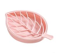 Porte-savon minimaliste en forme de feuille avec design antidérapant - Bac de douche pour salle de bain, cuisine, douche, rose, 3 pièces