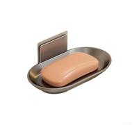 Porte-savon mural 14,5 x 9 x 3,2 cm en aluminium sans perçage (gris) | Amovible pour un nettoyage facile. Support à ventouse pour carrelage, verre, bois ou métal. Le plateau creux garde le savon
