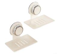 Porte-savon mural à ventouse sans perçage pour salle de bain avec design de drainage pour l'organisation du savon dans la salle de douche en utilisant ABS et acier au carbone Blanc lait