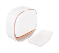 Porte-savon mural en ABS avec boîte de drainage, couvercle rabattable étanche et design double couche pour salle de bain ou douche (blanc)