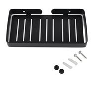 Porte-Savon Mural en Acier Inoxydable 304, Noir, avec Panier de Drainage, 23x12x2.5cm, Organisateur de Salle de Bain Moderne