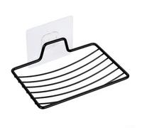 Porte-savon mural en acier inoxydable avec égouttoir en maille - Organiseur de salle de bain sans perçage pour carrelage, verre et miroirs - Hygiénique, Rustpr (noir 2)