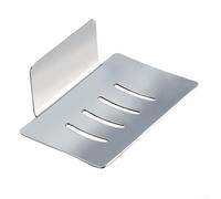 Porte-savon mural en acier inoxydable avec plateau de drainage pour salle de bain et douche, 1 pièce, résistant à la rouille, peu encombrant, solution de rangement hygiénique (argent)