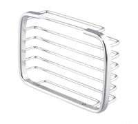 Porte-savon mural en aluminium pour douche et baignoire avec filet de vidange, gain de place, installation sans perçage, finition dorée (argent brillant)
