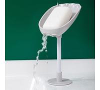 Porte-savon mural fonctionnel avec drainage automatique pour cuisine et salle de bain (gris)