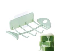 Porte-Savon Mural - Porte-Savon Auto-Fluide - Design Moderne - en Plastique Inoxydable - Maintien Stable pour éponge, Douche, WC d'invités - 15 x 10 cm - Noir