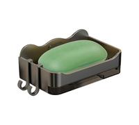 Porte-savon mural, porte-savon rectangulaire - Boîte à savon murale pour salle de bain, support pour éponge et savon, plateau de drainage rectangulaire amovible sans perçage, monté