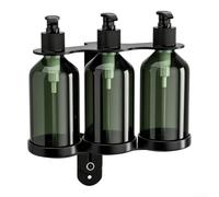 Porte-Savon Mural Salle Bain ABS Vert Fixation Murale | Acier inoxydable 304, pour pompe à pression fluide, capacité 470ml, fenêtre niveau visible, finition pour mate (3 holes)